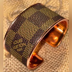 Louis Vuitton Rose Gold and Brown Checkered Cuff